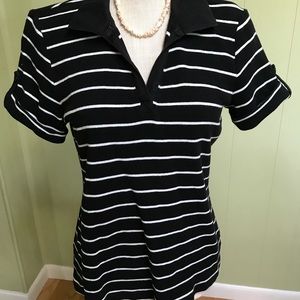 Croft&Barrow black with white stripes.